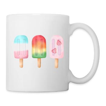 Aquarelle colorée Crème glacée Trio Été - Mug blanc - blanc - Droite