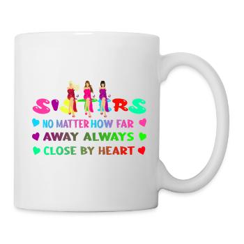 Schwestern T-shirt Partnerlook Geschenk Englisch - Tasse - Weiß - Rechts