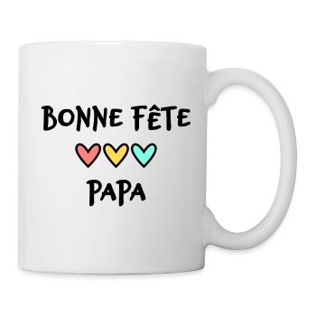 FÊTE DES PÈRES.BONNE FÊTE PAPA. PAPA. BONNE FÊTE - Mug blanc - blanc - Droite