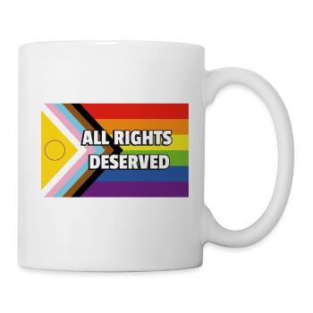 Inclusive Pride Progress Flag ALL RIGHTS DESERVED - Mug - white - Right