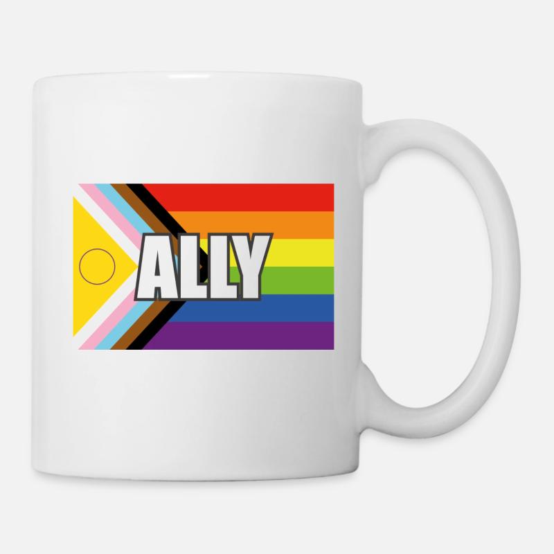 Ally Intersex Inclusive Pride Progress Drapeau de la Fierté - Mug blanc - blanc