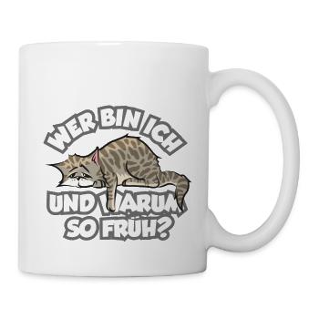 Niedliche Langschläfer Katze mit lustigem Spruch - Tasse - Weiß - Rechts