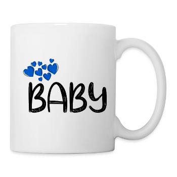 Baby Herzen Blau - Tasse - Weiß - Rechts