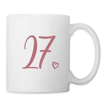 Süße Nummer 27, 27 Jahre alt, Geschenk zum 27. Geburtstag - Tasse - Weiß - Rechts