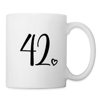 Cute Number 42, 42 Years Old, 42nd Birthday Gift - Mug - white - Right