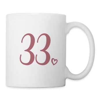 Süße Nummer 33, 33 Jahre alt, Geschenk zum 33. Geburtstag - Tasse - Weiß - Rechts