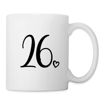 Süße Nummer 26, 26 Jahre alt, Geschenk zum 26. Geburtstag - Tasse - Weiß - Rechts
