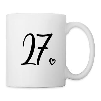 Süße Nummer 27, 27 Jahre alt, Geschenk zum 27. Geburtstag - Tasse - Weiß - Rechts