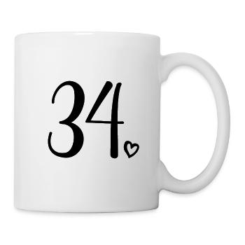 Mignon numéro 34, 34 ans, cadeau de 34e anniversaire - Mug blanc - blanc - Droite