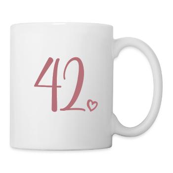 Cute Number 42, 42 Years Old, 42nd Birthday Gift - Mug - white - Right