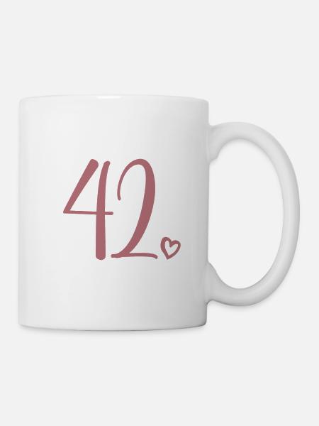 Süße Nummer 42, 42 Jahre alt, 42. Geburtstag Geschenk - Tasse - Weiß