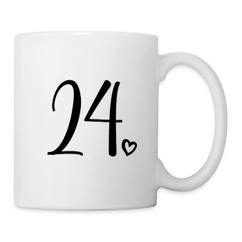Cute Number 24, 24 Years Old, 24th Birthday Gift - Mug - white - Right