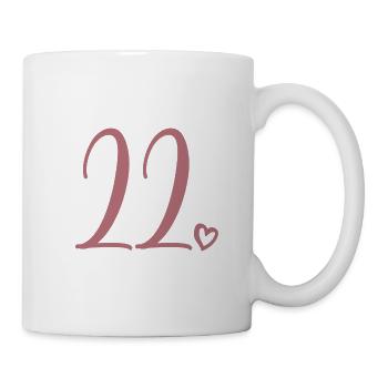 Cute Number 22, 22 Years Old, 22nd Birthday Gift - Mug - white - Right