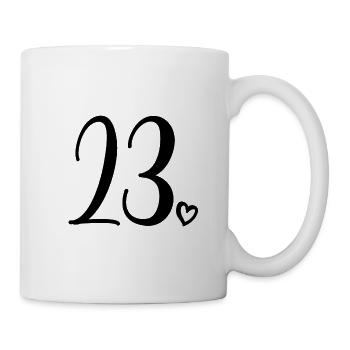 Süße Nummer 23, 23 Jahre alt, Geschenk zum 23. Geburtstag - Tasse - Weiß - Rechts