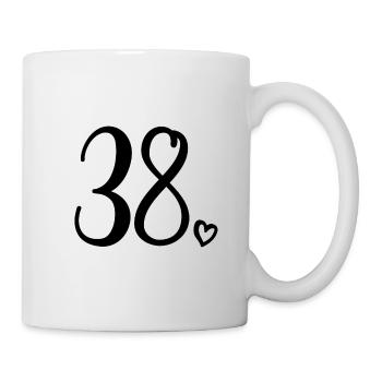 Numéro mignon 38, 38 ans, 38e cadeau d'anniversaire - Mug blanc - blanc - Droite
