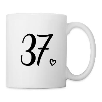 Süße Nummer 37, 37 Jahre alt, Geschenk zum 37. Geburtstag - Tasse - Weiß - Rechts