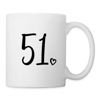 Süße Nummer 51, 51 Jahre alt, Geschenk zum 51. Geburtstag - Tasse - Weiß - Rechts