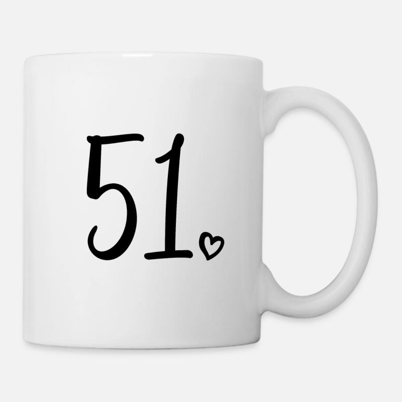 Mignon numéro 51, 51 ans, cadeau de 51e anniversaire - Mug blanc - blanc