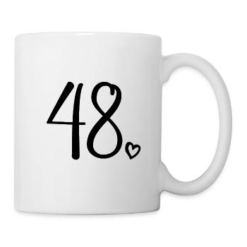 Süße Nummer 48, 48 Jahre alt, Geschenk zum 48. Geburtstag - Tasse - Weiß - Rechts