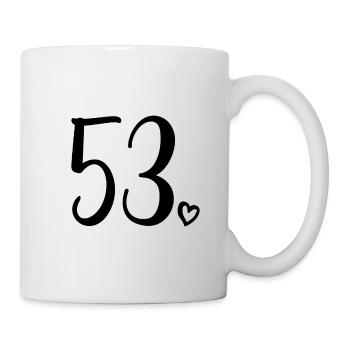 Süße Nummer 53, 53 Jahre alt, Geschenk zum 53. Geburtstag - Tasse - Weiß - Rechts