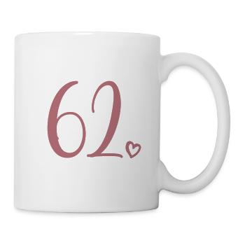 Cute Number 62, 62 Years Old, 62nd Birthday Gift - Mug - white - Right