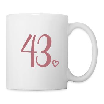 Süße Nummer 43, 43 Jahre alt, Geschenk zum 43. Geburtstag - Tasse - Weiß - Rechts