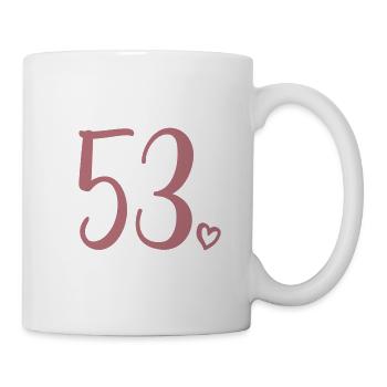 Süße Nummer 53, 53 Jahre alt, Geschenk zum 53. Geburtstag - Tasse - Weiß - Rechts