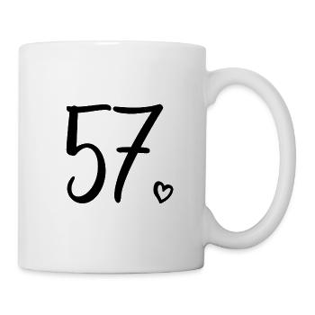 Cute Number 57, 57 Years Old, 57th Birthday Gift - Mug - white - Right