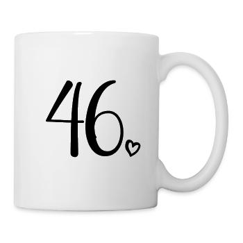 Süße Nummer 46, 46 Jahre alt, Geschenk zum 46. Geburtstag - Tasse - Weiß - Rechts