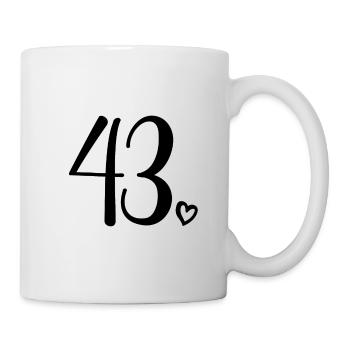Süße Nummer 43, 43 Jahre alt, Geschenk zum 43. Geburtstag - Tasse - Weiß - Rechts