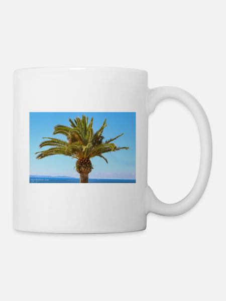 Palme in Ajaccio / Korsika. - Tasse - Weiß