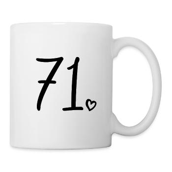Cute Number 71, 71 Years Old, 71st Birthday Gift - Mug - white - Right