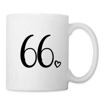 Süße Nummer 66, 66 Jahre alt, 66. Geburtstag Geschenk - Tasse - Weiß - Rechts