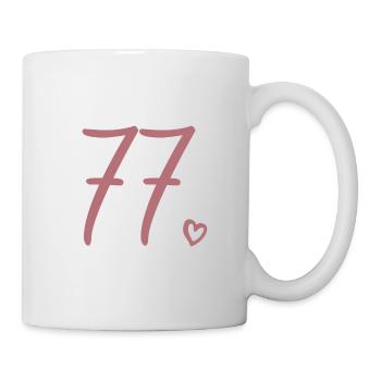 Cute Number 77, 77 Years Old, 77th Birthday Gift - Mug - white - Right