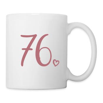 Süße Nummer 76, 76 Jahre alt, Geschenk zum 76. Geburtstag - Tasse - Weiß - Rechts