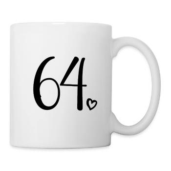 Cute Number 64, 64 Years Old, 64th Birthday Gift - Mug - white - Right