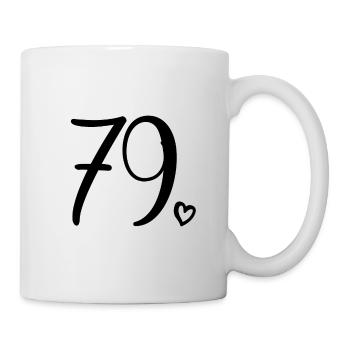 Süße Nummer 79, 79 Jahre alt, Geschenk zum 79. Geburtstag - Tasse - Weiß - Rechts