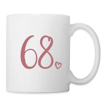 Süße Nummer 68, 68 Jahre alt, 68. Geburtstag Geschenk - Tasse - Weiß - Rechts