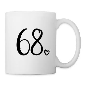 Süße Nummer 68, 68 Jahre alt, 68. Geburtstag Geschenk - Tasse - Weiß - Rechts