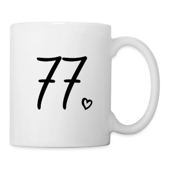 Cute Number 77, 77 Years Old, 77th Birthday Gift - Mug - white - Right