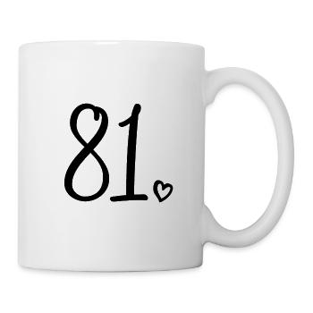 Süße Nummer 81, 81 Jahre alt, 81. Geburtstag Geschenk - Tasse - Weiß - Rechts