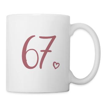 Süße Nummer 67, 67 Jahre alt, 67. Geburtstag Geschenk - Tasse - Weiß - Rechts