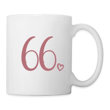 Süße Nummer 66, 66 Jahre alt, 66. Geburtstag Geschenk - Tasse - Weiß - Rechts