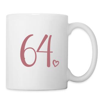 Cute Number 64, 64 Years Old, 64th Birthday Gift - Mug - white - Right