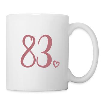 Süße Nummer 83, 83 Jahre alt, Geschenk zum 83. Geburtstag - Tasse - Weiß - Rechts