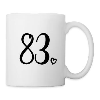 Süße Nummer 83, 83 Jahre alt, Geschenk zum 83. Geburtstag - Tasse - Weiß - Rechts