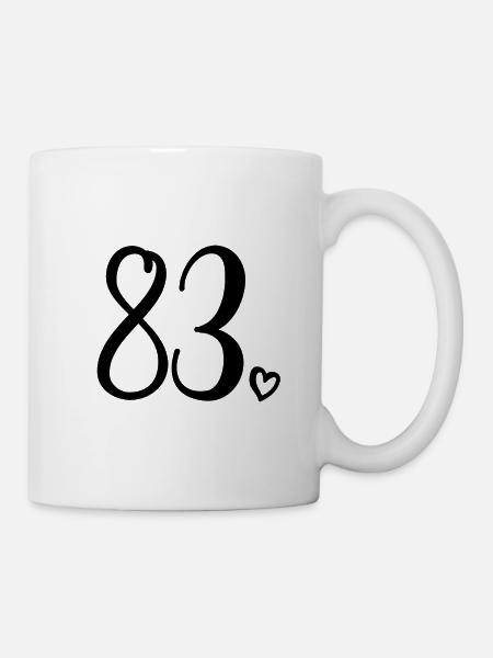 Süße Nummer 83, 83 Jahre alt, Geschenk zum 83. Geburtstag - Tasse - Weiß