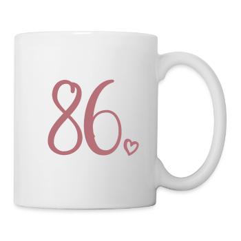 Süße Nummer 86, 86 Jahre alt, Geschenk zum 86. Geburtstag - Tasse - Weiß - Rechts