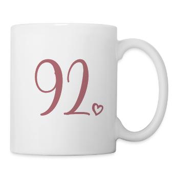 Cute Number 92, 92 Years Old, 92nd Birthday Gift - Mug - white - Right
