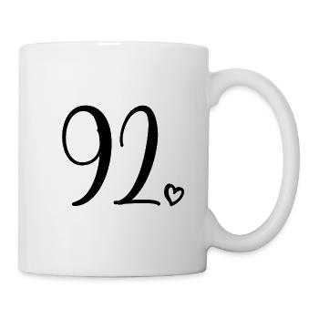 Cute Number 92, 92 Years Old, 92nd Birthday Gift - Mug - white - Right